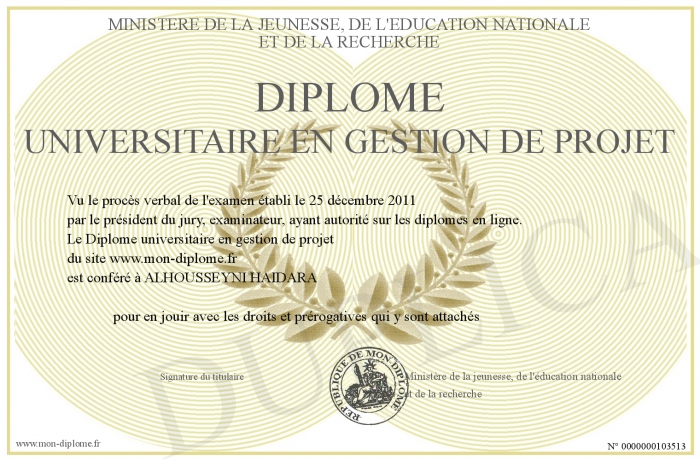 diplome gestion de projet